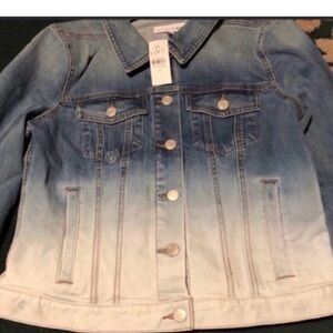 Loft, denim dip, dye, classic jacket, size S NWT trending and cool look